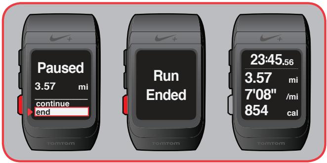 TOMTOM MONTRE NIKE+ SPORTWATCH - Mettre fin à une séance de jogging - 1