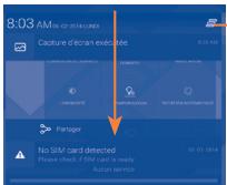 8:03 AM Capture d'écran exécutée PARSAGE No SIM card detected Please check IF SIM card is ready Autain service