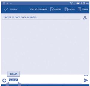 TÉRNIÉ TOUT SÉLECTIONNER COUPEUR COPIER COUILLER Entrez le nom ou le numéro COLIER + Bonnour 100% 8:08 AM