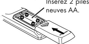 PIONEER DBR-S400F - Mise en place des piles de la télécommande - 2