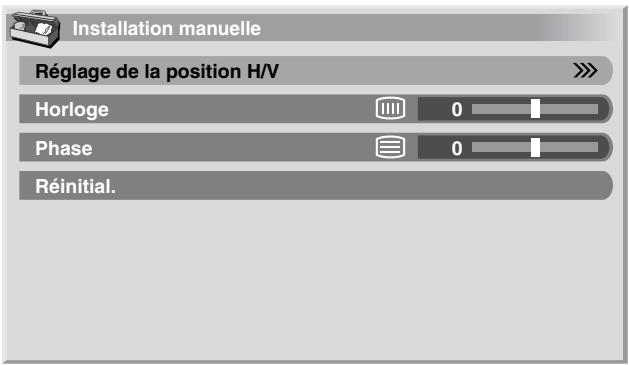 PIONEER PDP-504HDE - Réglage manuel de la position de l'image et de l'horloge (mode PC uniquement) - 1