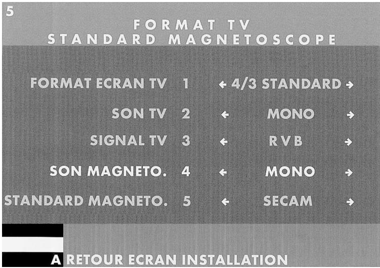 PIONEER DBR-S210F - → ETAPE C: reglage FORMAT tv/standard magnetoscope - 1