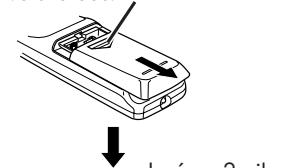 PIONEER DBR-S210F - Mise en place des piles de la télécommande - 1