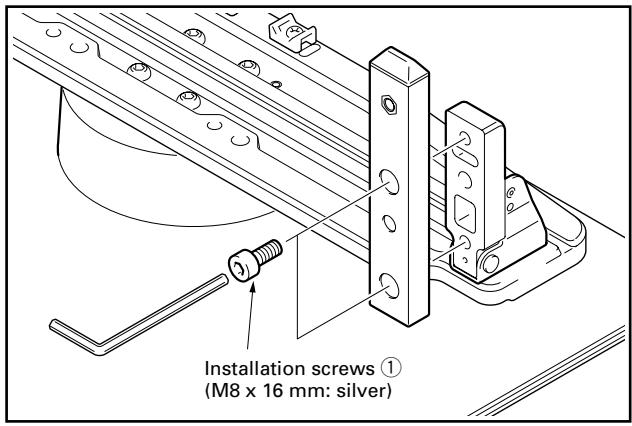 PIONEER PDK-1012 - Secure the support column to the stand with the Installation screws (1) (4 locations on the left and right). - 1