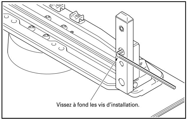 PIONEER PDK-1012 - Fixez les colonnes sur le support à l'aide des vis d'installation ① (2 sur le côté gauche et 2 sur le côté droit). - 2