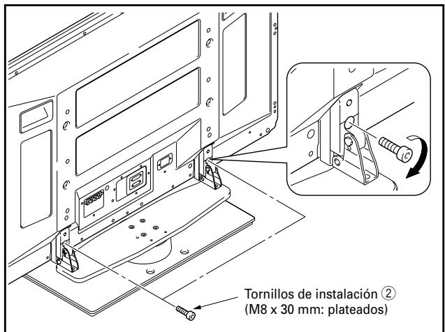 PIONEER PDK-1013 - Fijación de la pantalla de plasma con los tornillos de instalación ②. - 1