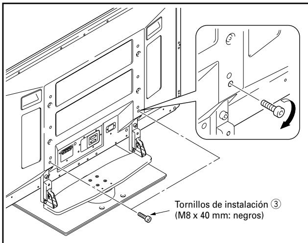 PIONEER PDK-1013 - Fijación de la pantalla de plasma con los Tornillos de instalación ③. - 1