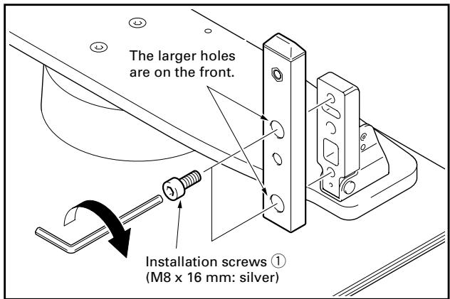 PIONEER PDK-1013 - Secure the support column to the stand with the Installation screws (1) (4 locations on the left and right). - 1