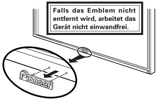 PIONEER PDK-50HW2A - Entfernen Sie das "Pioneer"-Emblem vom Plasma-Display. - 1