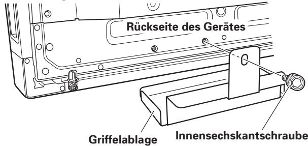 PIONEER PDK-50HW2A - ■ Verwenden Sie die mitgelieferte Innensechskantschraube, um die Griffelablage an der Rückseite des Gerätes in Arbeitsstellung zu befestigen. - 1