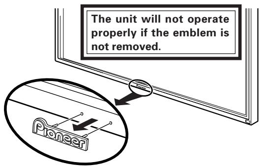 PIONEER PDK-50HW2A - Remove the "Pioneer" emblem from the plasma display. - 1