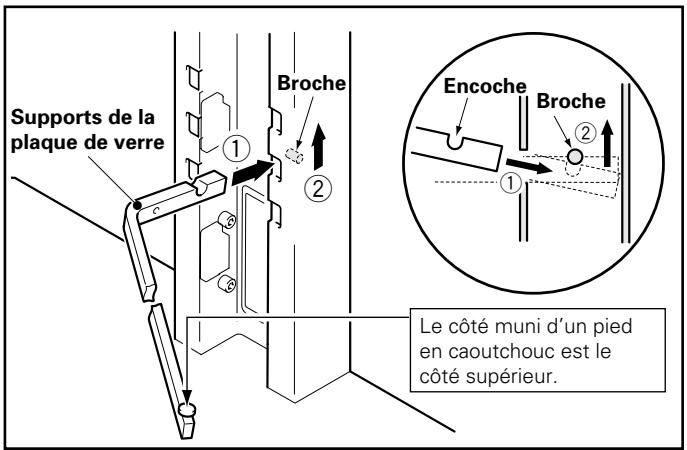 PIONEER PDK-FS01E - Installer sur la colonne les supports de la plaque de verre (à gauche et à droite). - 1