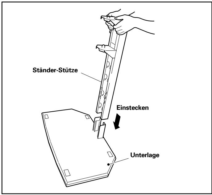PIONEER PDK-FS01E - Die Kabelabdeckungen entfernen und die Ständer-Stütze in die Unterlage stecken. - 1