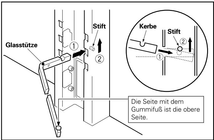 PIONEER PDK-FS01E - Die Glasstützen (links, rechts) an der Ständer-Stütze anbringen. - 1