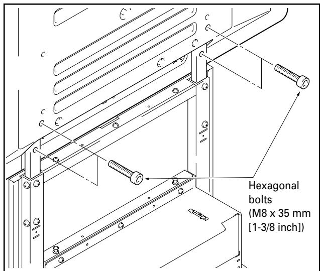 PIONEER PDK-FS03 - Use the hexagonal bolts to fix the plasma display to the support column (4 locations). - 1
