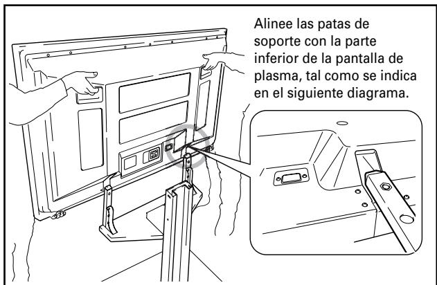 PIONEER PDK-FS05 - Monte la pantalla de plasma sobre las patas de soporte. - 1