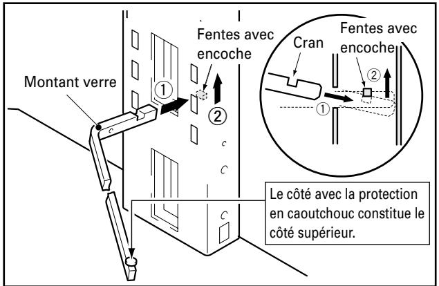 PIONEER PDK-FS05 - Veuillez fixer les montants de verre à gauche et à droite de la colonne de support. - 1