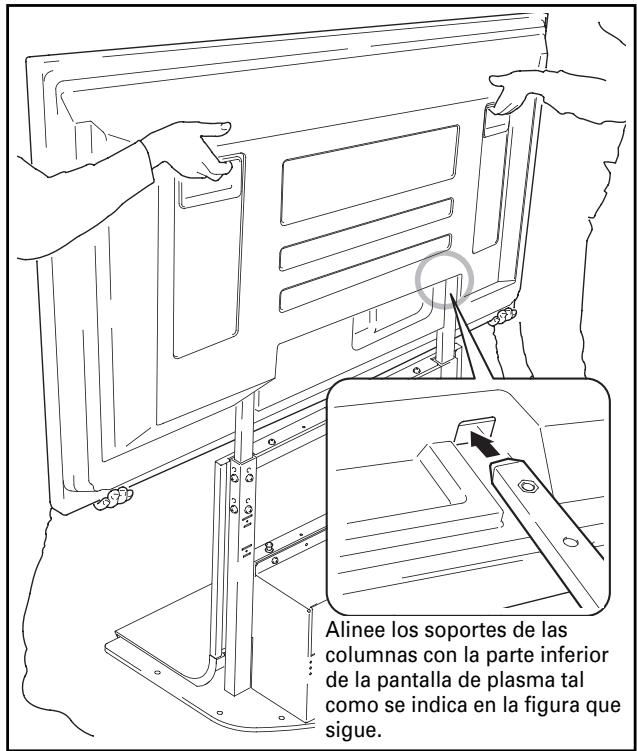 PIONEER PDK-FS07 - Fije la pantalla de plasma sobre la columna de soporte. - 1
