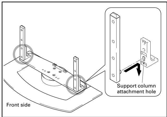 PIONEER PDK-TS04 - Attaching the support columns to the stand. - 1
