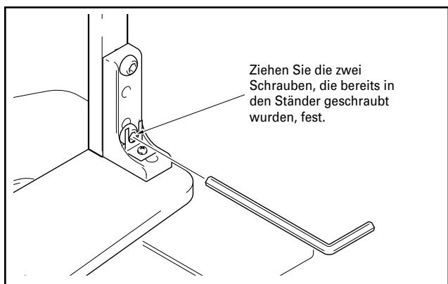 PIONEER PDK-TS04 - Ziehen Sie zwei Schauben links und rechts am Ständer, die locker in den Ständer geschraubt wurden, fest. - 1