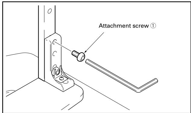 PIONEER PDK-TS04 - Attach the support column to the stand with the attachment screws ① on the left and right of the stand. - 1