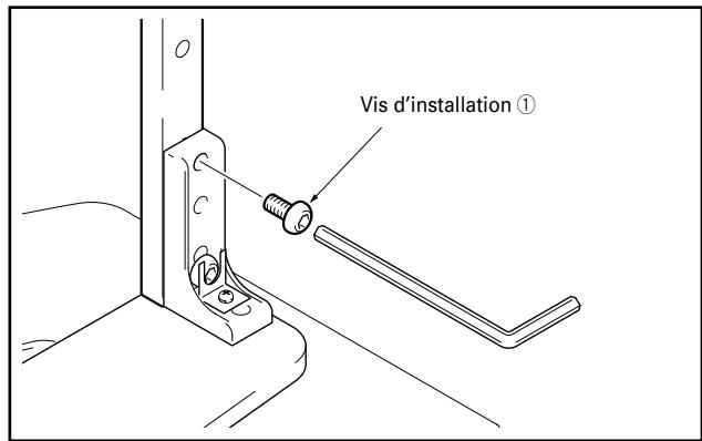 PIONEER PDK-TS04 - Fixer la colonne de support au support avec les vis d'installation ① sur le côté gauche et sur le côté droit du support. - 1