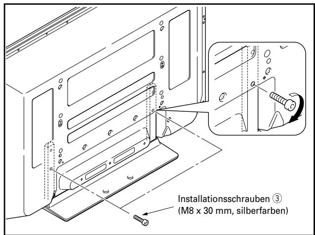 PIONEER PDK-TS14 - Sichern des Plasmadisplays mit den Installationsschrauben ③. - 1