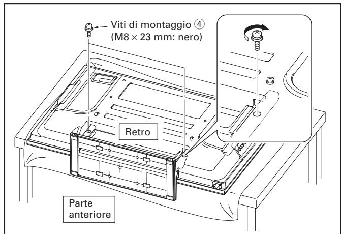 PIONEER PDK-TS27A - Fissaggio del tevisore al plasma con le viti di montaggio ④ (M8 x 23 mm: nero). - 1
