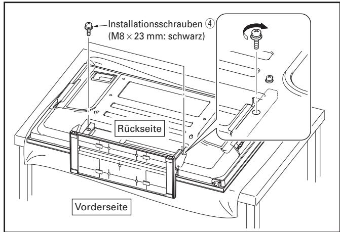 PIONEER PDK-TS27A - Sicherung des Plasma-Fernsehers mit den Installationsschrauben ④ (M8×23 mm: schwarz). - 1