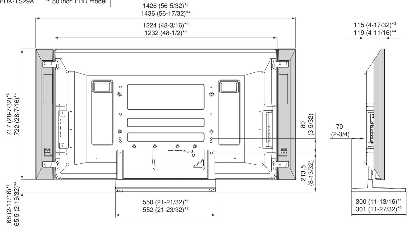 PIONEER PDK-TS28 - When the side speakers are installed (50 inch display model) - 2