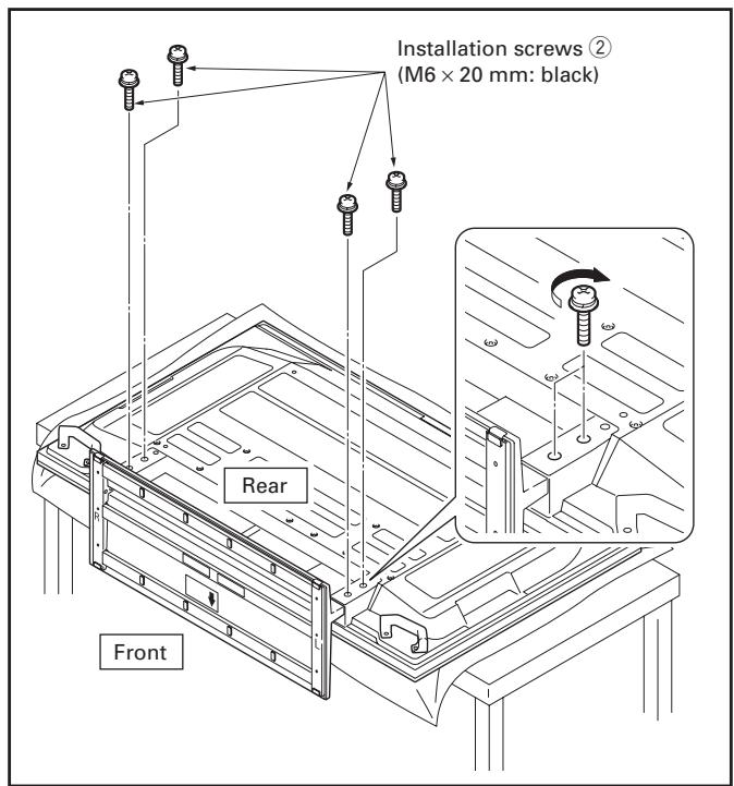 PIONEER PDK-TS30 - Securing the plasma television with Installation screws ② (M6×20 mm: black). - 1