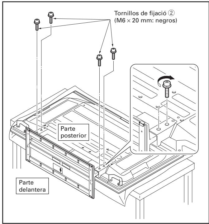 PIONEER PDK-TS30A - Como asegurar el teovisor de plasma mediante los tornillos de fijacion ② (M6× 20 mm: negros). - 1