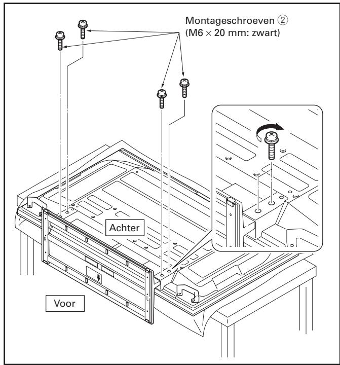 PIONEER PDK-TS30A - Vastzetten van de plasma-television met montageschroeven ② (M6×20 mm: zwart). - 1