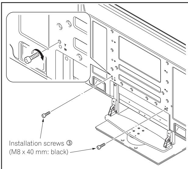 PIONEER PDK-TS36B - Securing the Pioneer television with Installation screws ③. - 2