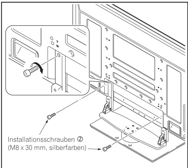 PIONEER PDK-TS36B - Sichern des Pioneer-Fernsehers mit Installationsschrauben ②. - 1