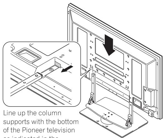 PIONEER PDK-TS36B - Attaching the Pioneer television to the stand. - 1