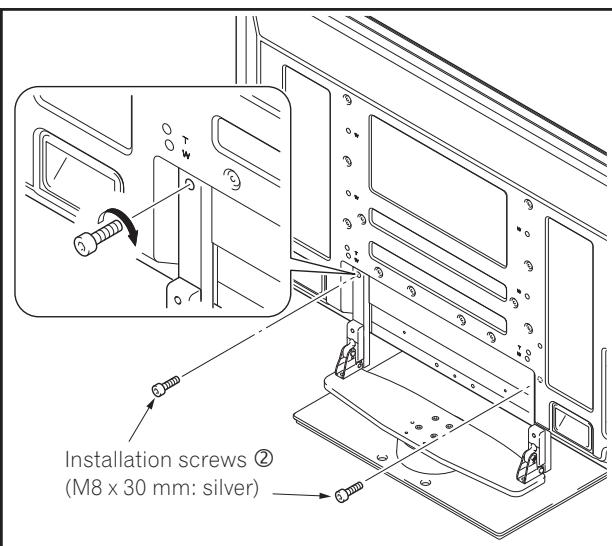 PIONEER PDK-TS36B - Securing the Pioneer television with Installation screws ②. - 1