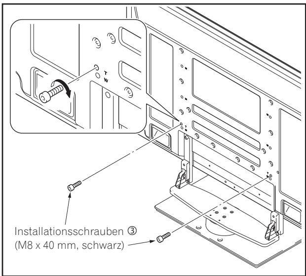 PIONEER PDK-TS36B - Sichern des Pioneer-Fernsehers mit Installationsschrauben ③. - 2