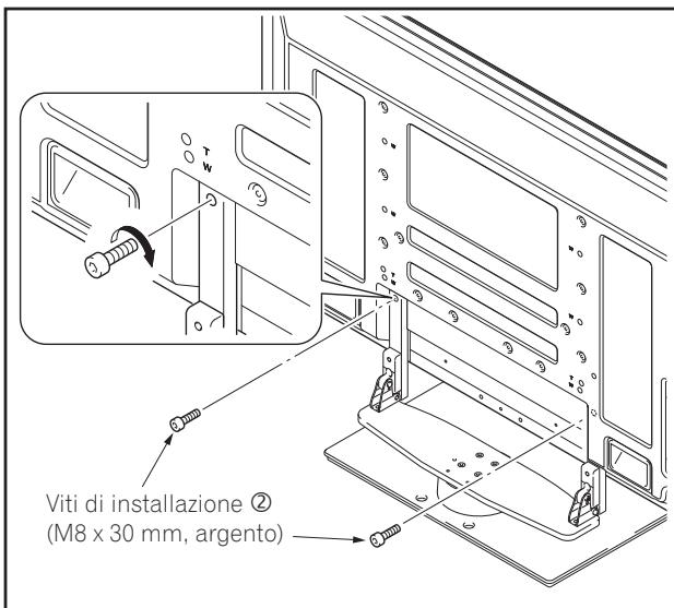 PIONEER PDK-TS36B - Assicurare il televisore Pioneer con le viti di installazione ②. - 1