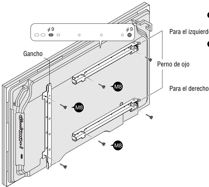PIONEER PDK-WM03 - Montaje de los enganches y de los ajustes del monitor al monitor de plasma - 1