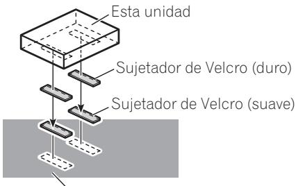 PIONEER CD-IB100 II - Instalación de estaunidad Montaje con suspectadores de Velcro - 1
