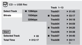 PIONEER DCS-FS30 - Sélectionnez le débit binaire (débit de transfert). - 1