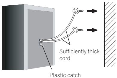 PIONEER DCS-FS30 - - Secure each of the front and surround speakers using the plastic catch provided. - 1