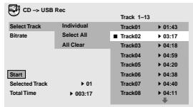 PIONEER DCS-FS30 - Select the track you want to record. - 1