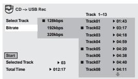 PIONEER DCS-FS30 - Select the bit rate (transfer rate). - 1