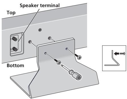 PIONEER S-LX70-C - Attach the speaker stand to the speaker with screws. - 1