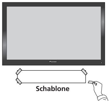 PIONEER S-LX70-C - Kleben Sie die mitgelieferte Wandmontageschablone an die zur Montage vorgesehene Stelle. - 1
