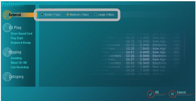 PIONEER SVJ-DS01 - Click the radio button of the font size you wish to use. - 1