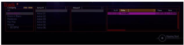 PIONEER SVJ-DS01 - When importing has finished, the recording symbol displayed between the WAV list and the track list goes off. - 1
