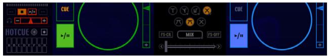 PIONEER SVJ-DS01 - Drag the slider of the [Cross Fader] toward the Player A side (any position except the right edge). - 1